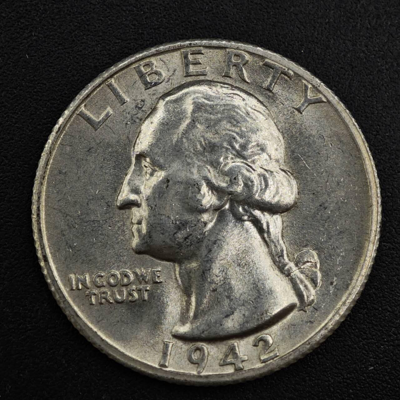 【淘币小摊】限时拍第八百一十二拍  小银币场  满百包邮可预留两周  周一统一发货  美国1942年25分银币