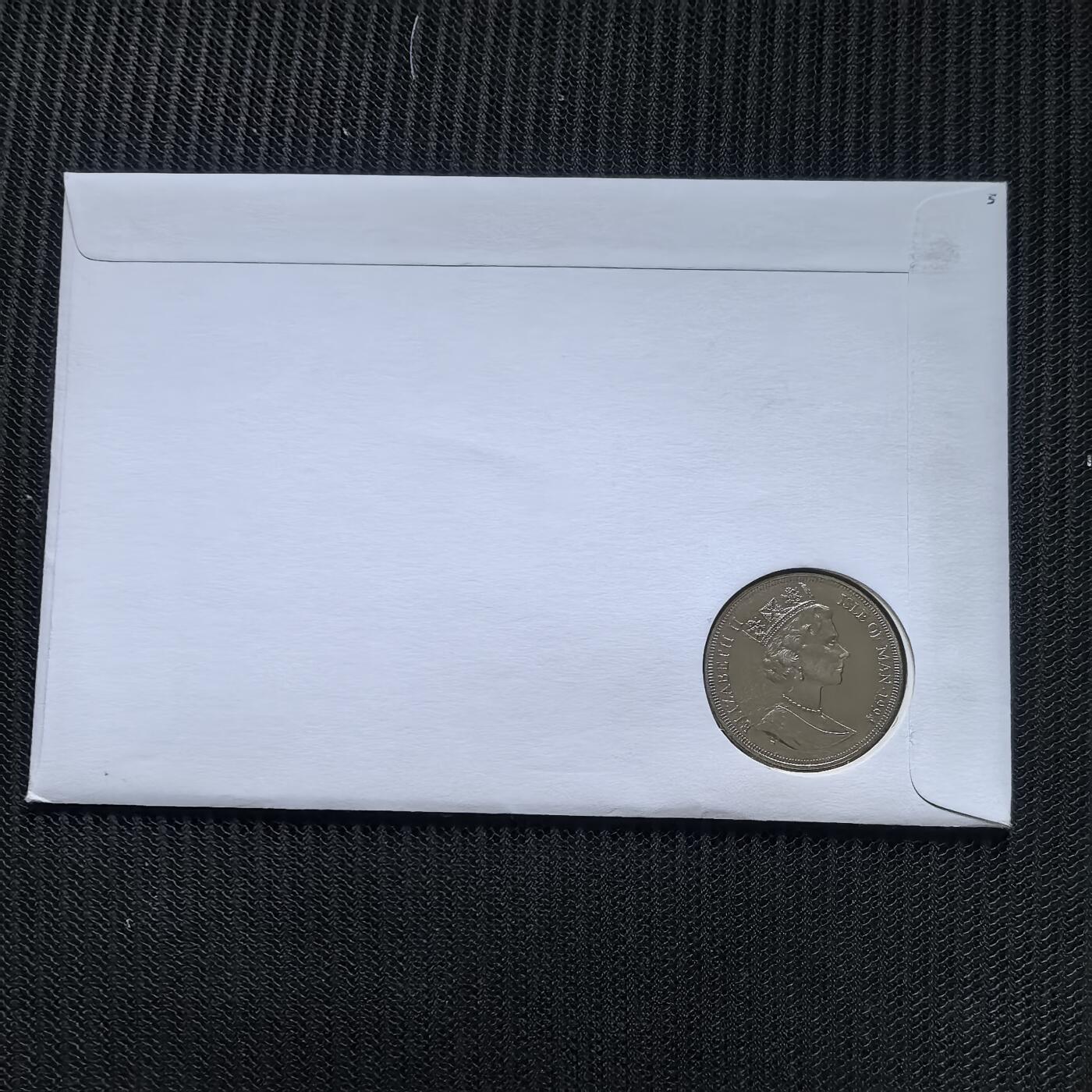 道一币馆币章第一百五十六场 邮币封 马恩岛1994年诺曼底登陆50周年系列-艾森豪威尔将军1克朗纪念币