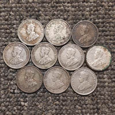 英属海峡殖民地乔治五世10分银币十枚 - 英属海峡殖民地乔治五世10分银币十枚