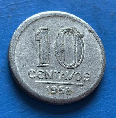 外国优质老铜币银币，周六九点倒数截拍，满百包邮，可寄存半年，喜欢朋友微信扫描二维码可直接参拍 - 五星版巴西1958年10分