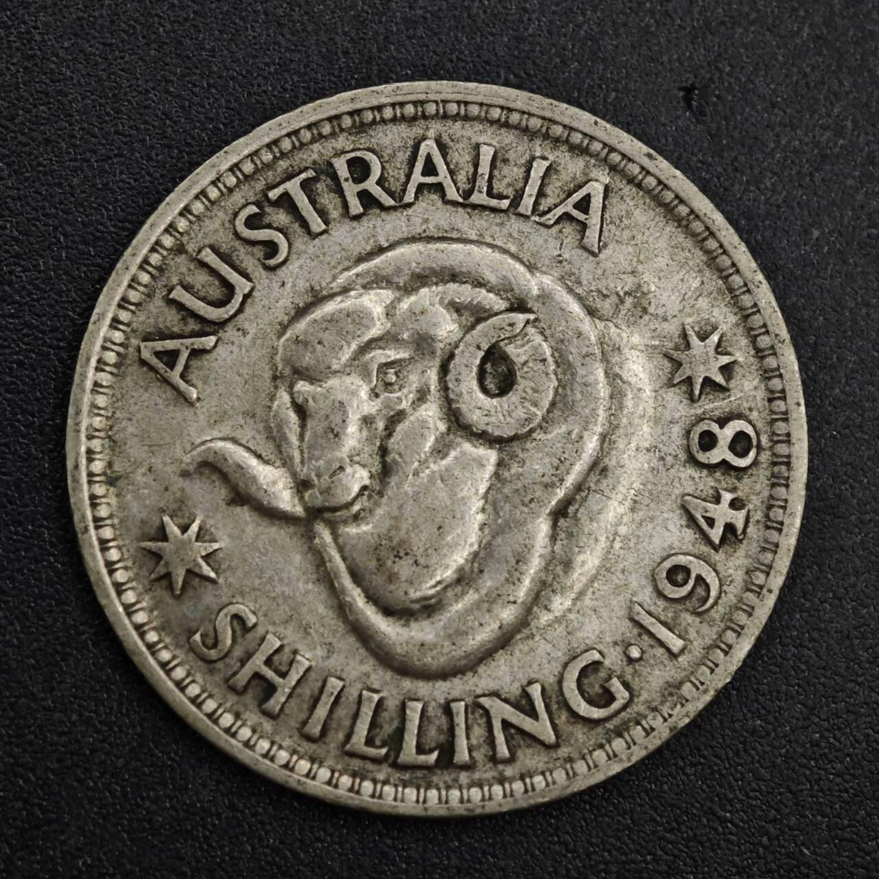 【淘币小摊】限时拍第八百一十二拍  小银币场  满百包邮可预留两周  周一统一发货  澳大利亚1948年乔治六世一先令银币