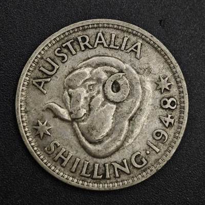 【淘币小摊】限时拍第八百一十二拍  小银币场  满百包邮可预留两周  周一统一发货  - 澳大利亚1948年乔治六世一先令银币