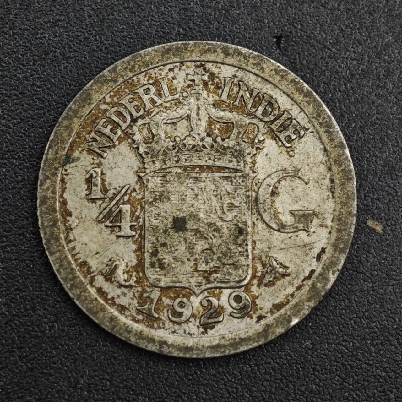 【淘币小摊】限时拍第八百一十二拍  小银币场  满百包邮可预留两周  周一统一发货  荷属东印度1929年1/4盾银币