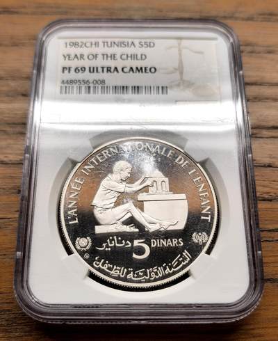 纫秋兰以为佩·凡希社微拍感恩专场 - 1982突尼斯儿童年5D大银NGC-PF69UC