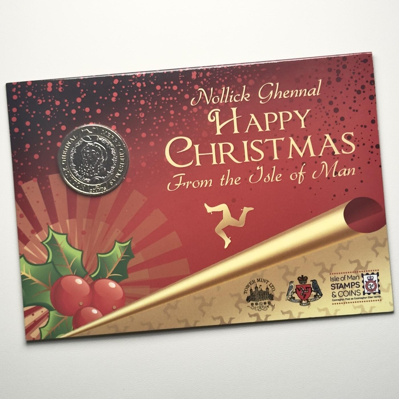 ＜小葵钱铺＞第66期·散币·银币场·满200包邮，不寄存·12月1号发货 马恩岛2019年圣诞老人2镑卡装双色纪念币