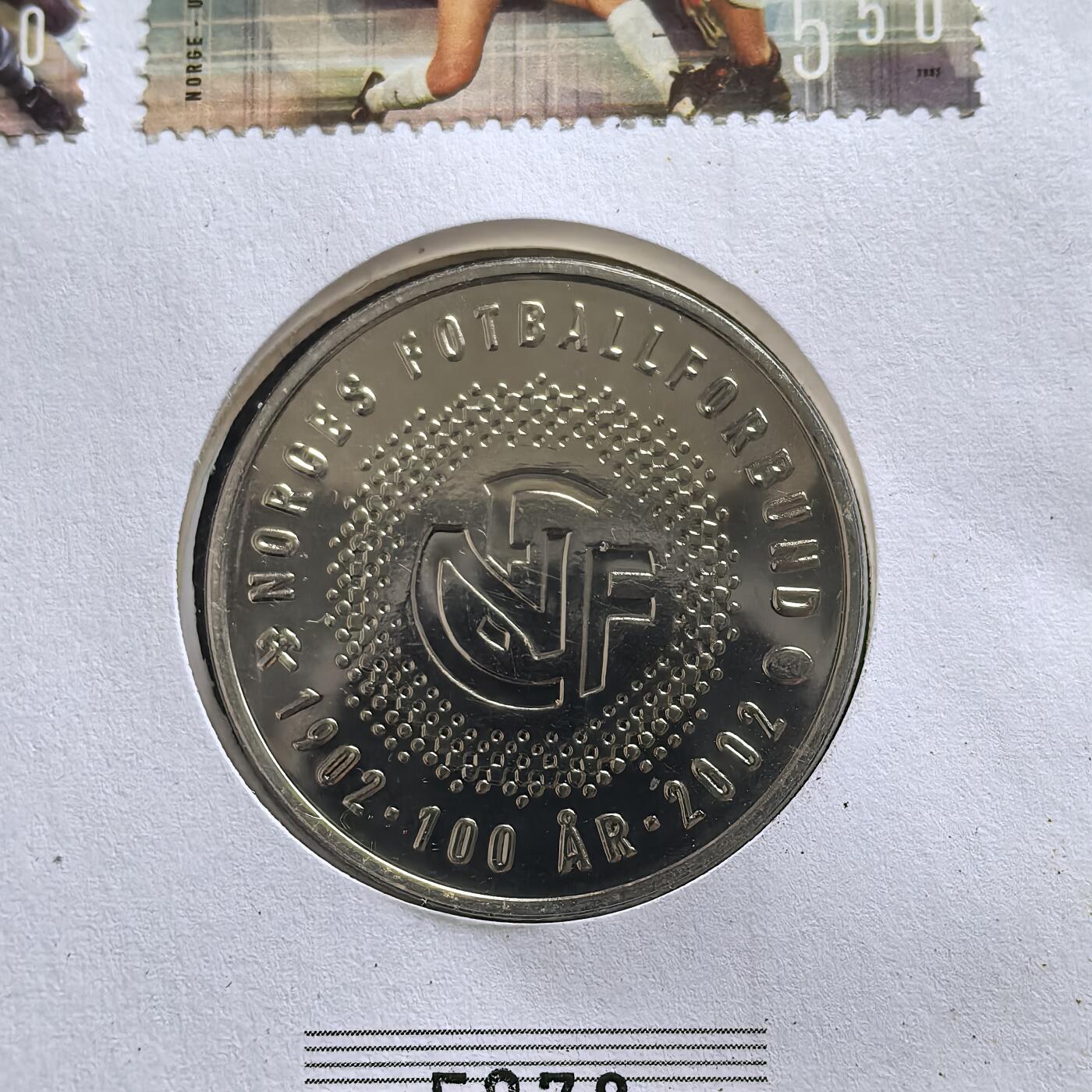 道一币馆币章第一百五十六场 邮币封 挪威2002年国家足球队百年纪念章