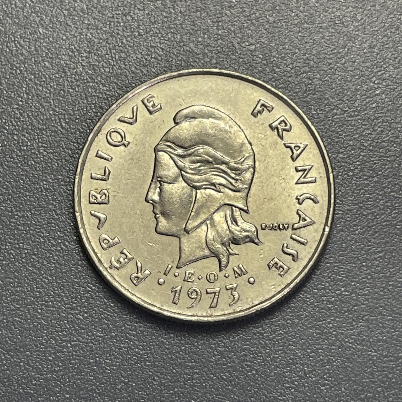 回流1130 法属波利尼西亚1973年10法郎 双人神像