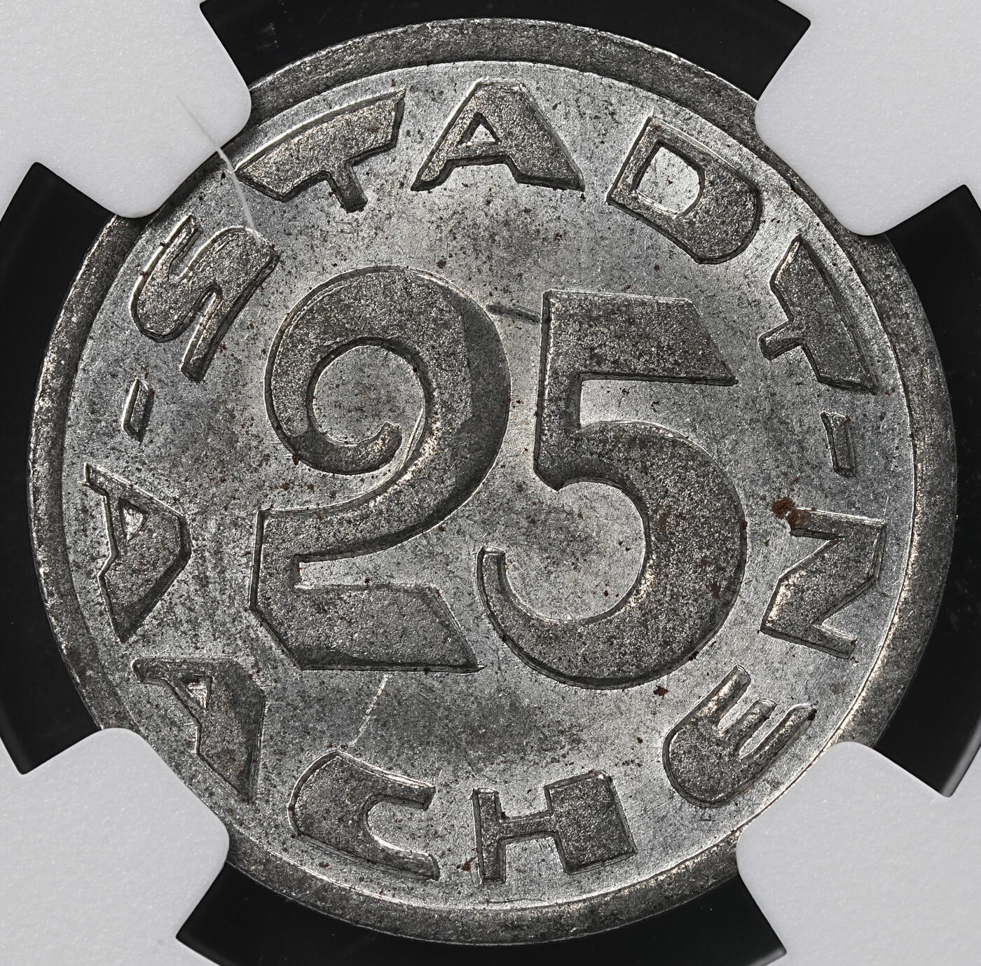 修遠堂世界钱币第九十五期 NGC MS63 1920年德国紧急时期亚琛25芬尼