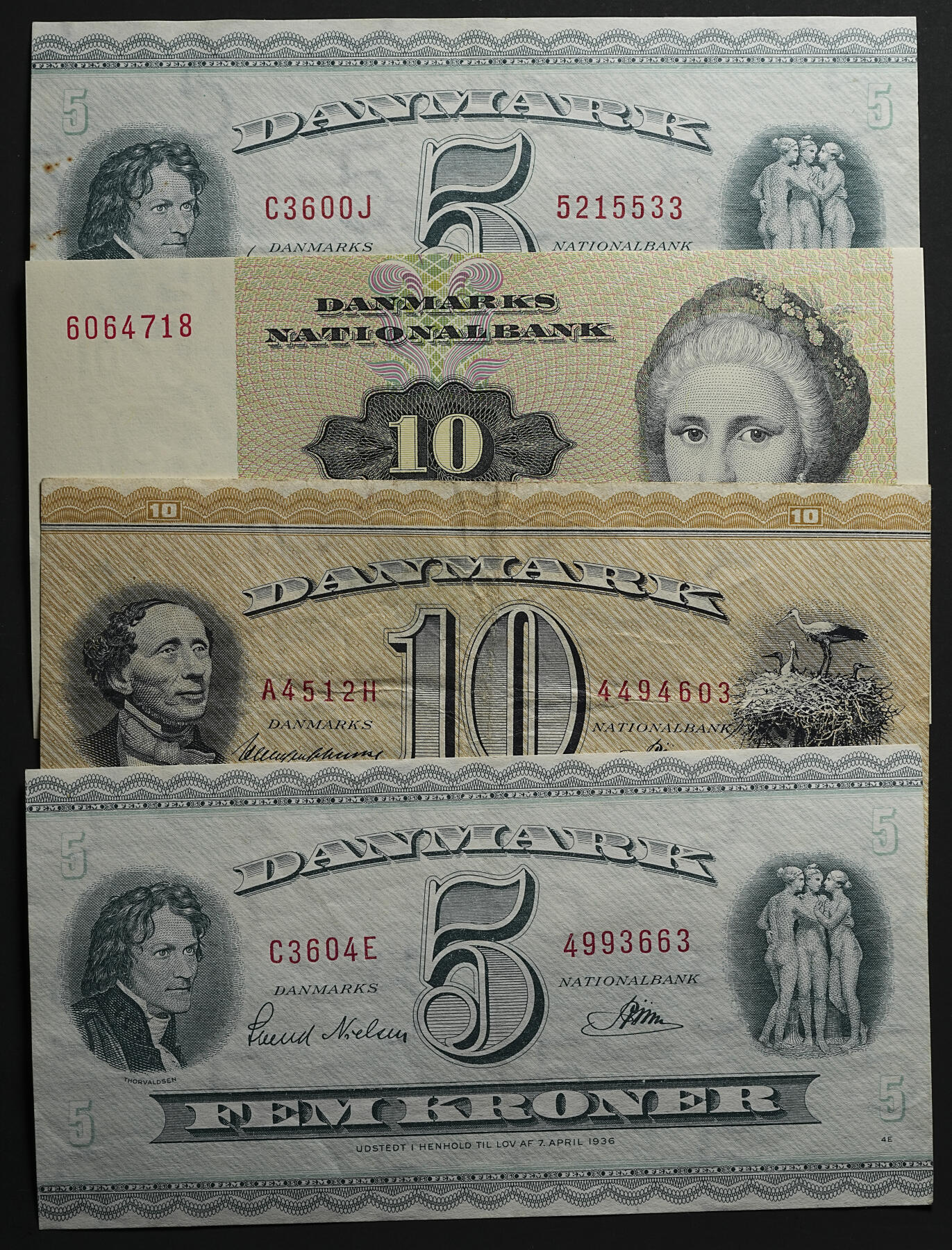 修遠堂世界钱币第九十五期 丹麦纸币4枚
