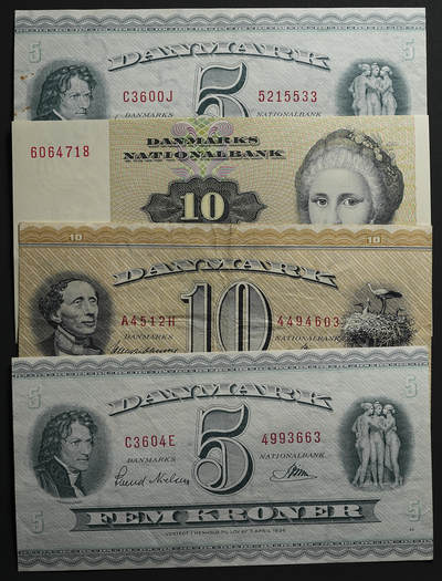 修遠堂世界钱币第九十五期 - 丹麦纸币4枚