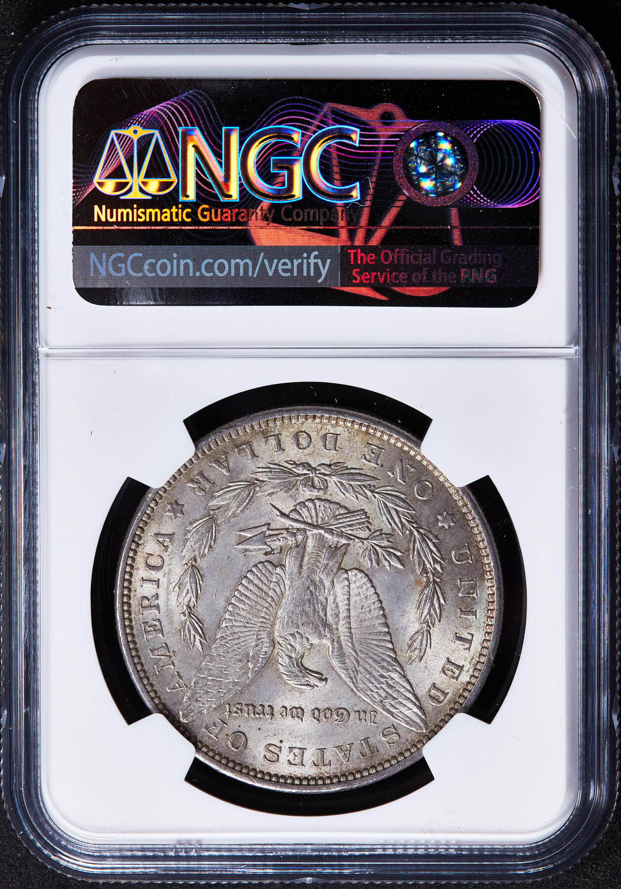 【俄甄集藏】2025年(045)12-03 星期三 晚 19:30 全场包邮 美国1891年摩根1美元大银币，NGC MS64，黄油彩转光品相