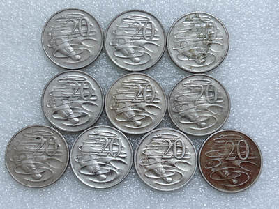 第一海外回流一元起拍收藏 散集专场  第273期 - 澳大利亚20分硬币 10枚