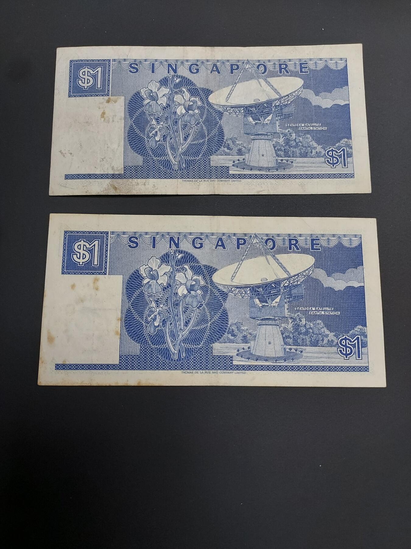 博彦收藏   12月8日 8点 钱币专场 新加坡 船版1元2张 流通品