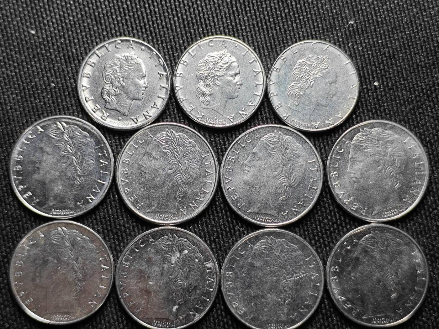 KK钱币收藏小铺 （套币 好品/批量散币 银币）专场  2月预留时间 周末发货  意大利50/100小里拉一组11枚