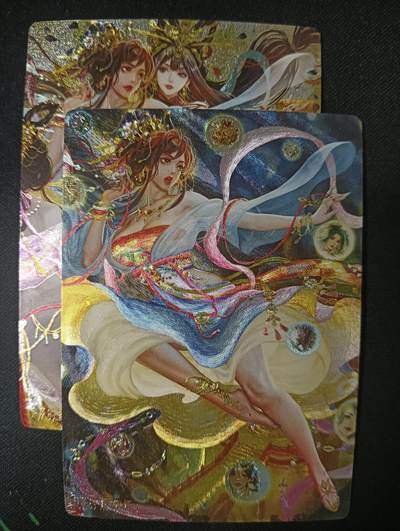 花开卡拍第53期（12月28号周日截拍，品控勿拍!!!拍品不寄存，运费5元，自制卡难免瑕疵，可能存在轻微撞角爆边等出厂瑕疵，品控介意勿拍！） - 卡玩帕克 水浒神姬 宋江 粗闪2张