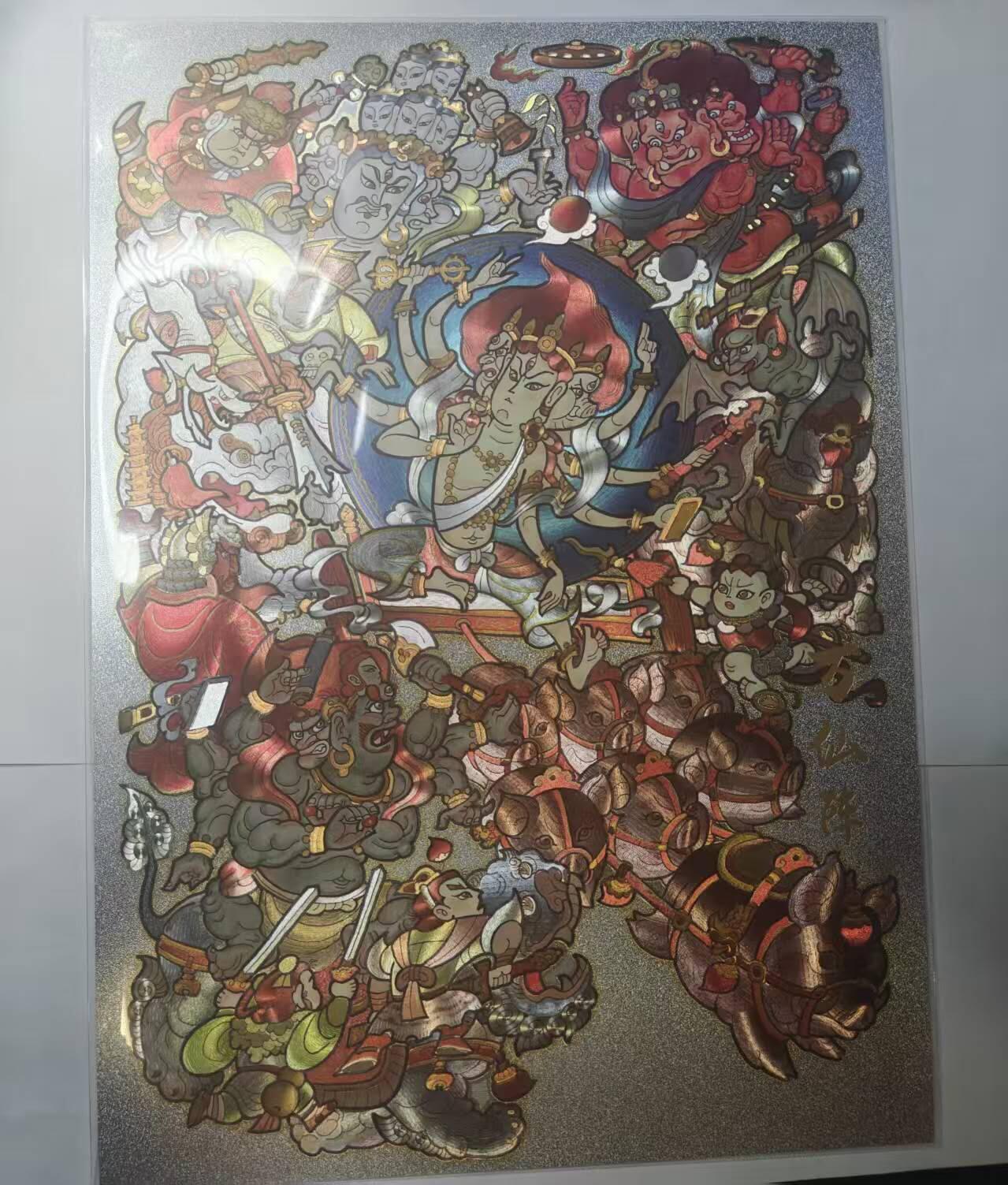 龙虎卡牌六五场 （无佣金，周六结拍，欢迎送拍） 【亲签 编号23】A4粗闪大卡 超吉梦 啸林山人-万仙阵