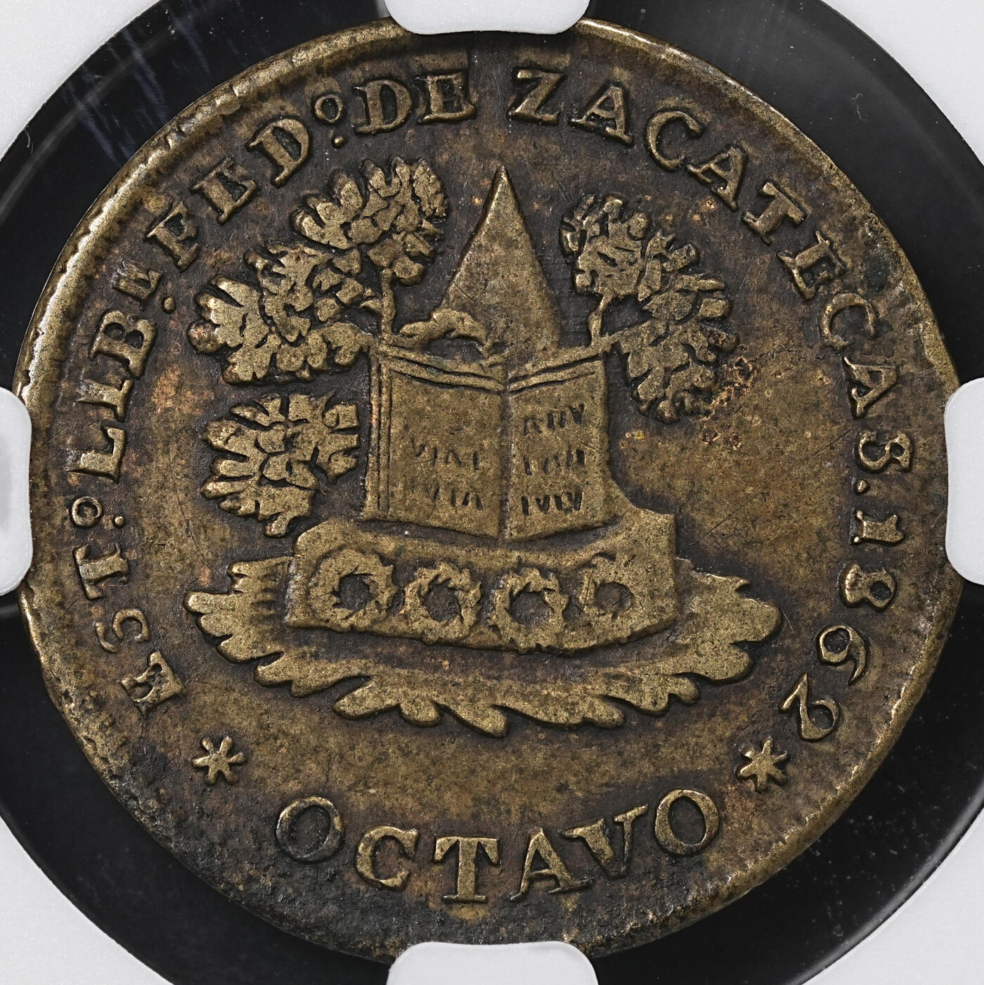 修遠堂世界钱币第九十五期 NGC AUD 1862年墨西哥-萨卡特卡斯1/8R 稀少的品种