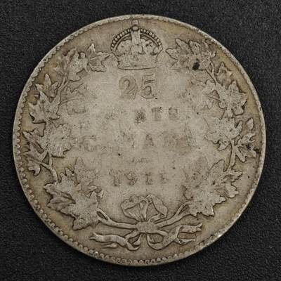 【淘币小摊】限时拍第八百一十二拍  小银币场  满百包邮可预留两周  周一统一发货  - 加拿大1911年乔治五世25分银币