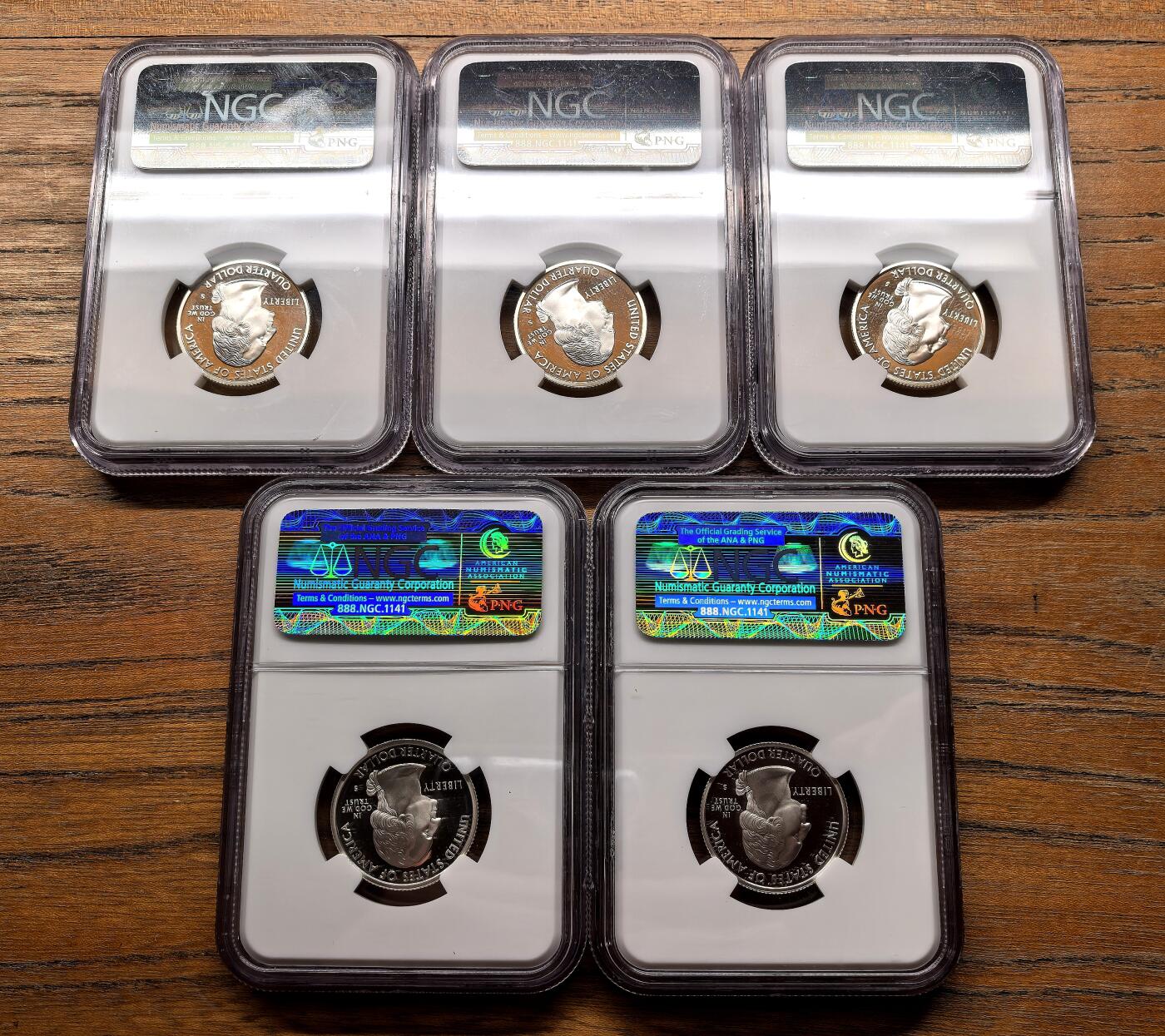 纫秋兰以为佩·凡希社微拍感恩专场 2006美国联邦州25分纪念银币五枚套NGC-PF69UC，科罗拉多等等