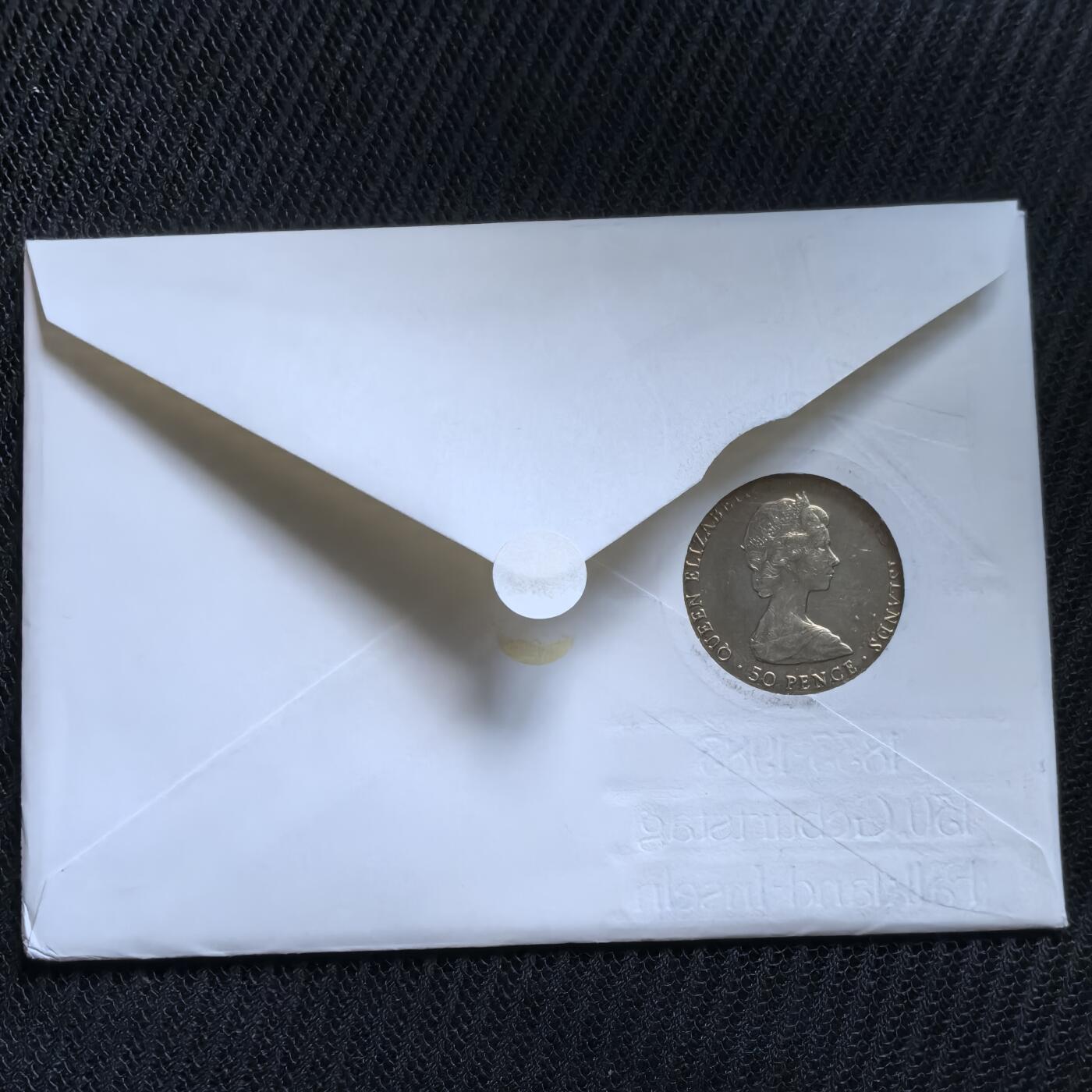 道一币馆币章第一百五十六场 邮币封 福克兰群岛1982年被发现150周年50便士克朗型纪念币