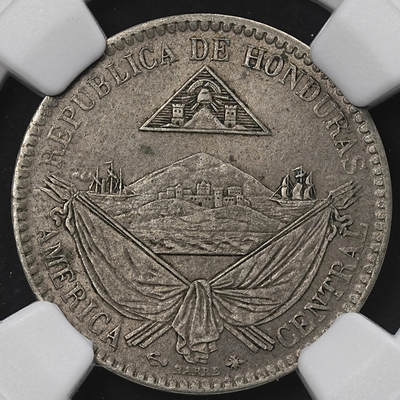 修遠堂世界钱币第九十五期 - NGC MS62 1870年洪都拉斯1/4 REAL