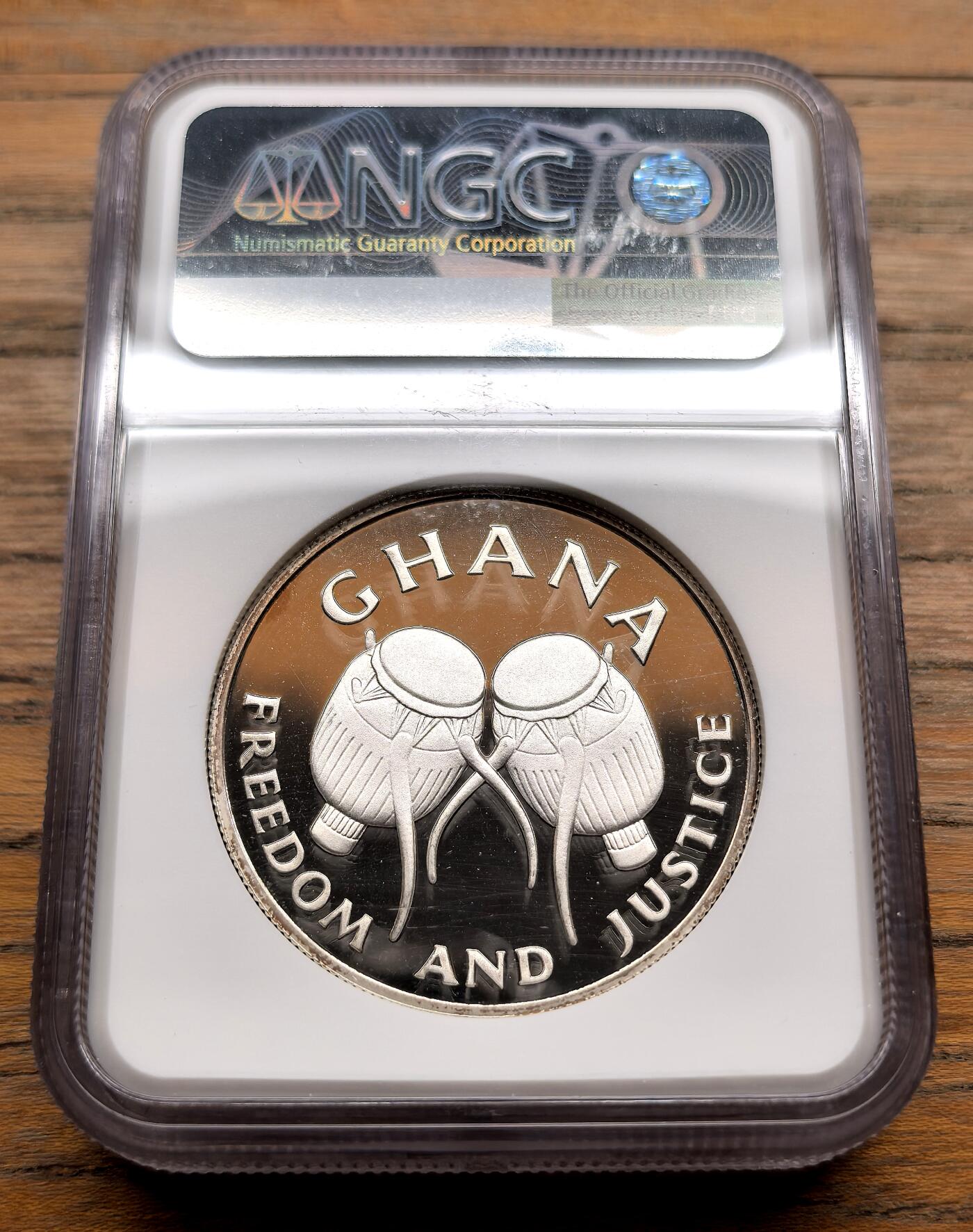 纫秋兰以为佩·凡希社微拍感恩专场 1984加纳FAO渔业会议50C大银加厚版NGC-PF69UC，加厚版珍稀，铸量520枚。