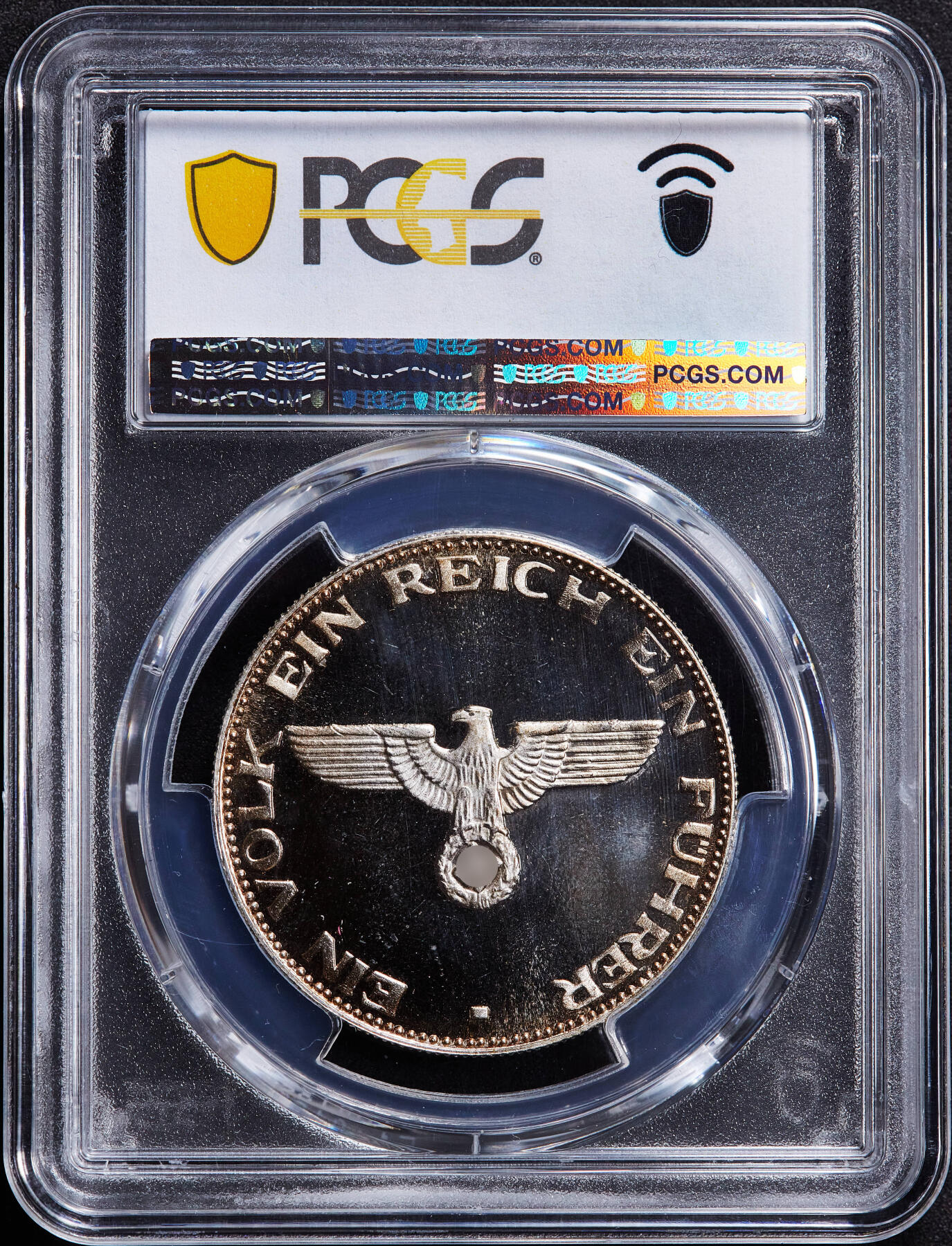 【俄甄集藏】2025年(045)12-03 星期三 晚 19:30 全场包邮 德国1989年纪念1945年总理镀银铜章，PCGS MS68，亚军分，黄油彩顶级状态，经典品种，类精制底板，原图联系客服或前往对应官网进行查询