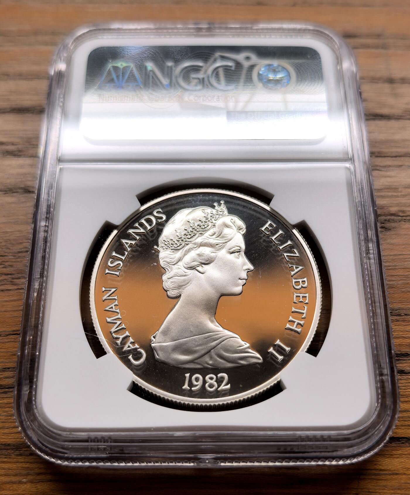 纫秋兰以为佩·凡希社微拍感恩专场 1982开曼群岛儿童年10元大银NGC-PF69UC