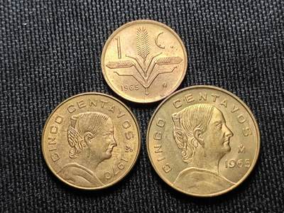 KK钱币收藏小铺 （套币 好品/批量散币 银币）专场  2月预留时间 周末发货 -  墨西哥小铜币 好品