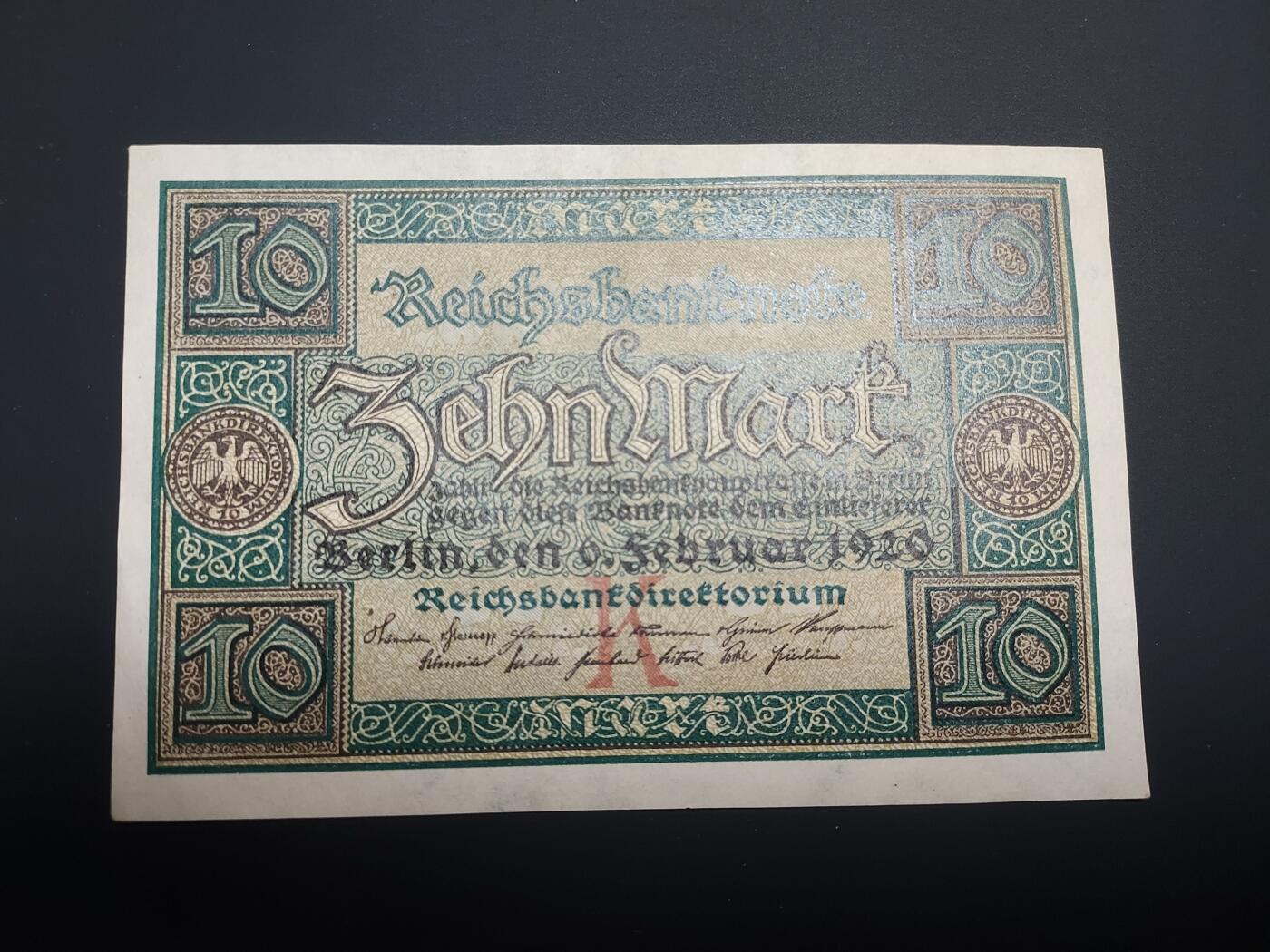 博彦收藏   12月8日 8点 钱币专场 1920 德国10马克 UNC 95品