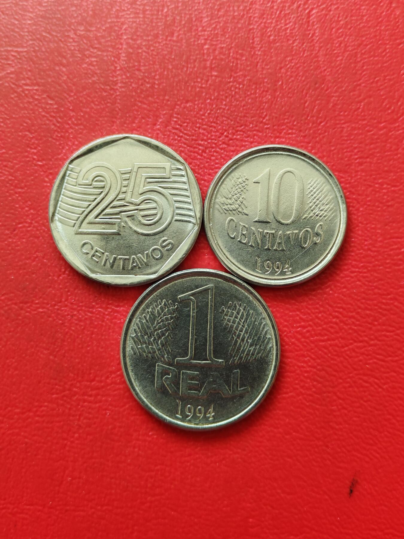 【云涧收藏】第八十一场 巴西1994年10、25分，1雷亚尔3枚