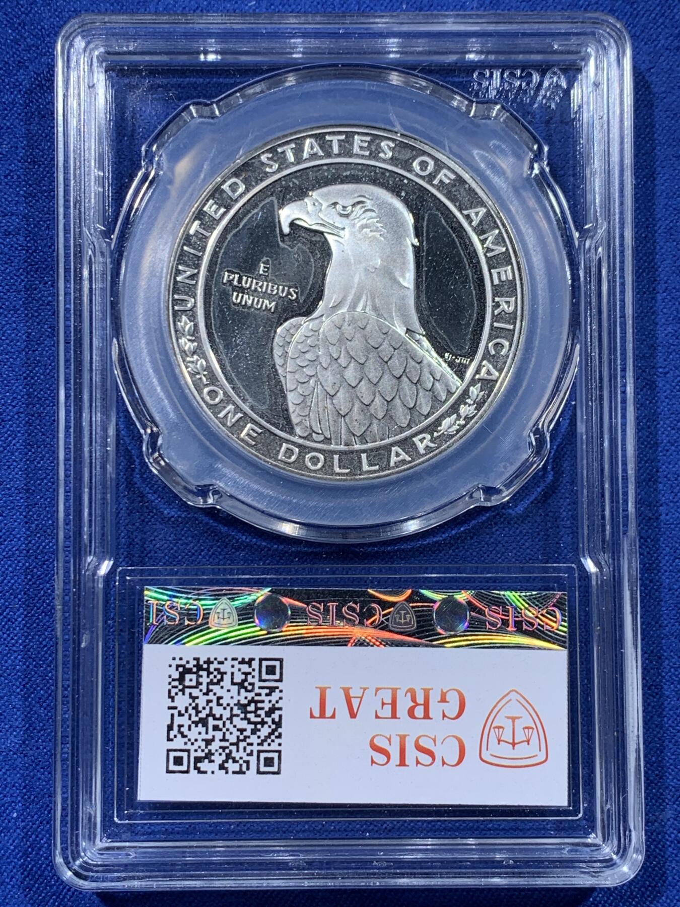 《竞宝斋》第443场 周日，周一，2场连拍 （全场包邮） 信泰评级 PF67UC 美国1983年洛杉矶奥运1美元精制纪念银币