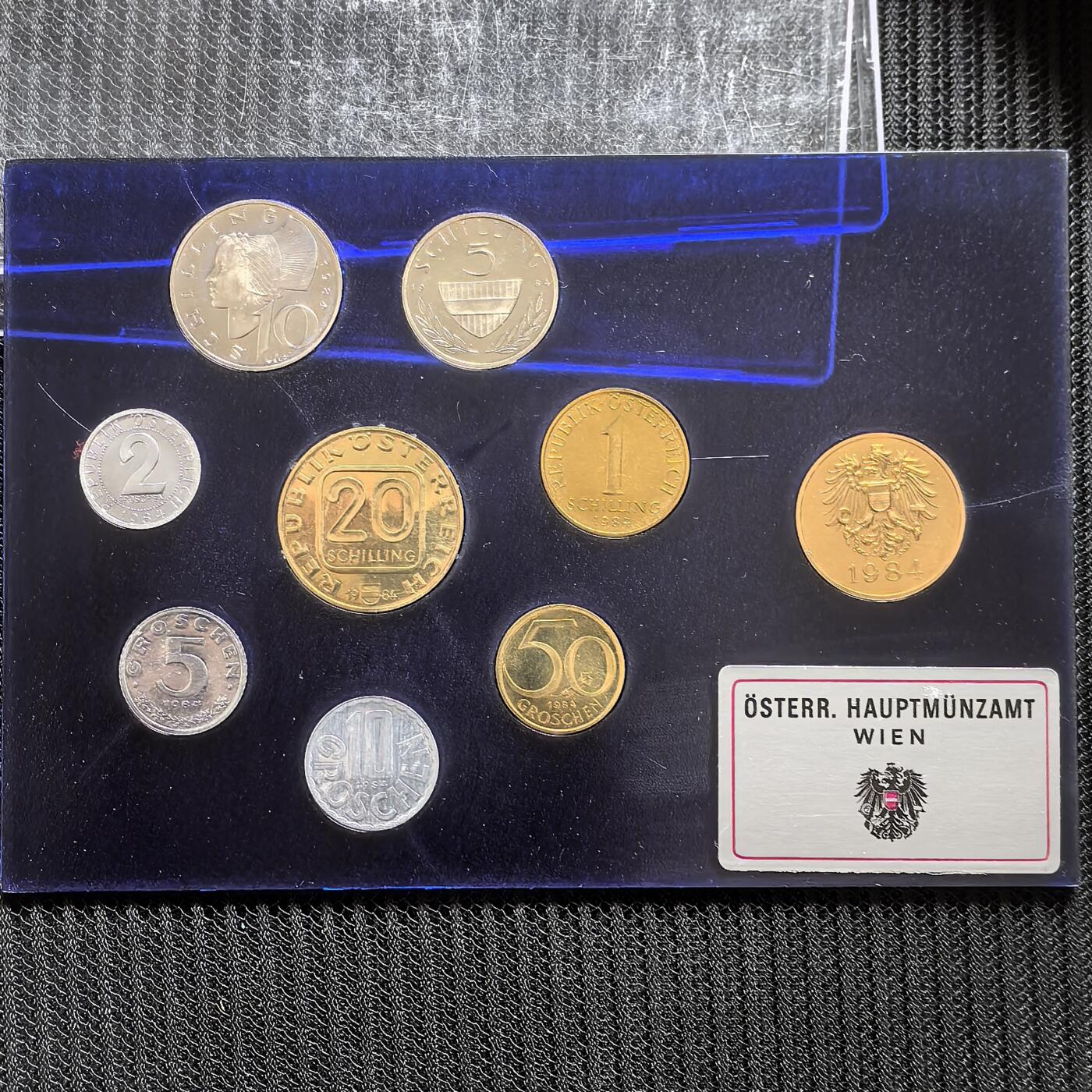 道一币馆币章第一百五十六场 原盒装 奥地利1984年精制套币八枚+纪念章