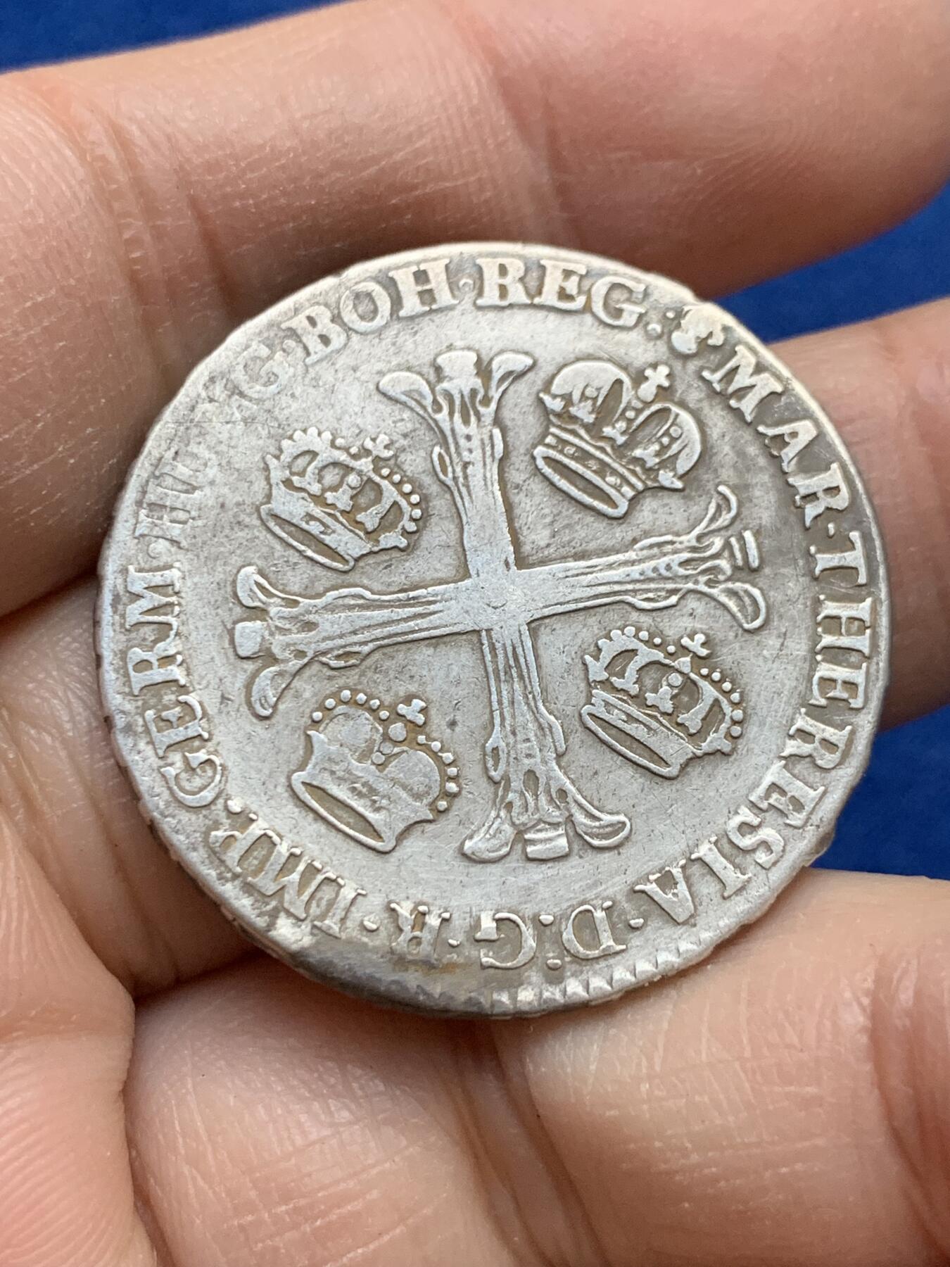 《竞宝斋》第443场 周日，周一，2场连拍 （全场包邮） 奥属尼德兰 1765年 1/2泰勒 银币 少见品种