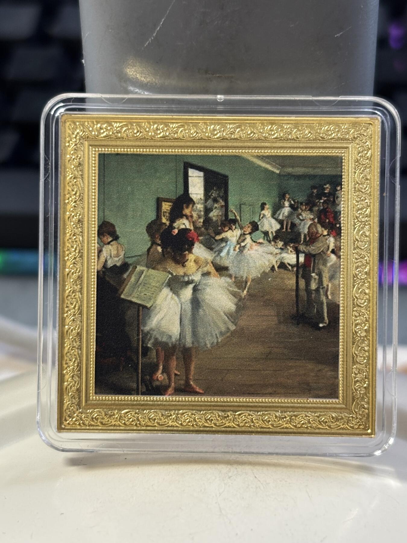 第184期拍卖 纽埃2021年世界名画系列德加《舞蹈课》1盎司银币，999银，发行999枚，有氧化点，