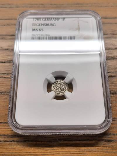 纫秋兰以为佩·凡希社微拍感恩专场 - 1785神罗雷根斯堡自由市银芬尼NGC-MS65，高分收藏级，罕见品质！