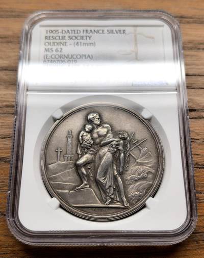 纫秋兰以为佩·凡希社微拍感恩专场 - 1905法国救援学会纪念银章NGC-MS62