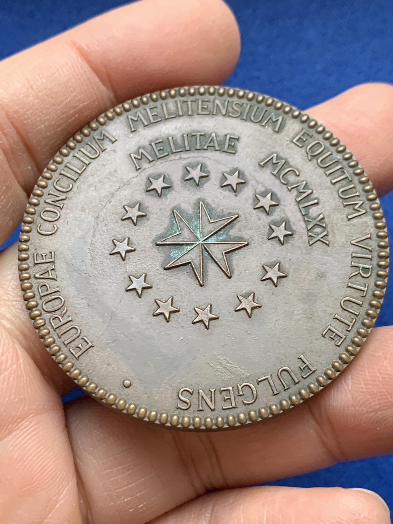 《竞宝斋》第443场 周日，周一，2场连拍 （全场包邮） 意大利马耳他骑士团纪念章 46.8克 49.6mm 版本少见