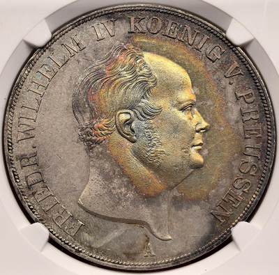 1856A德国普鲁士威廉四世2泰勒大银NGC-MS61