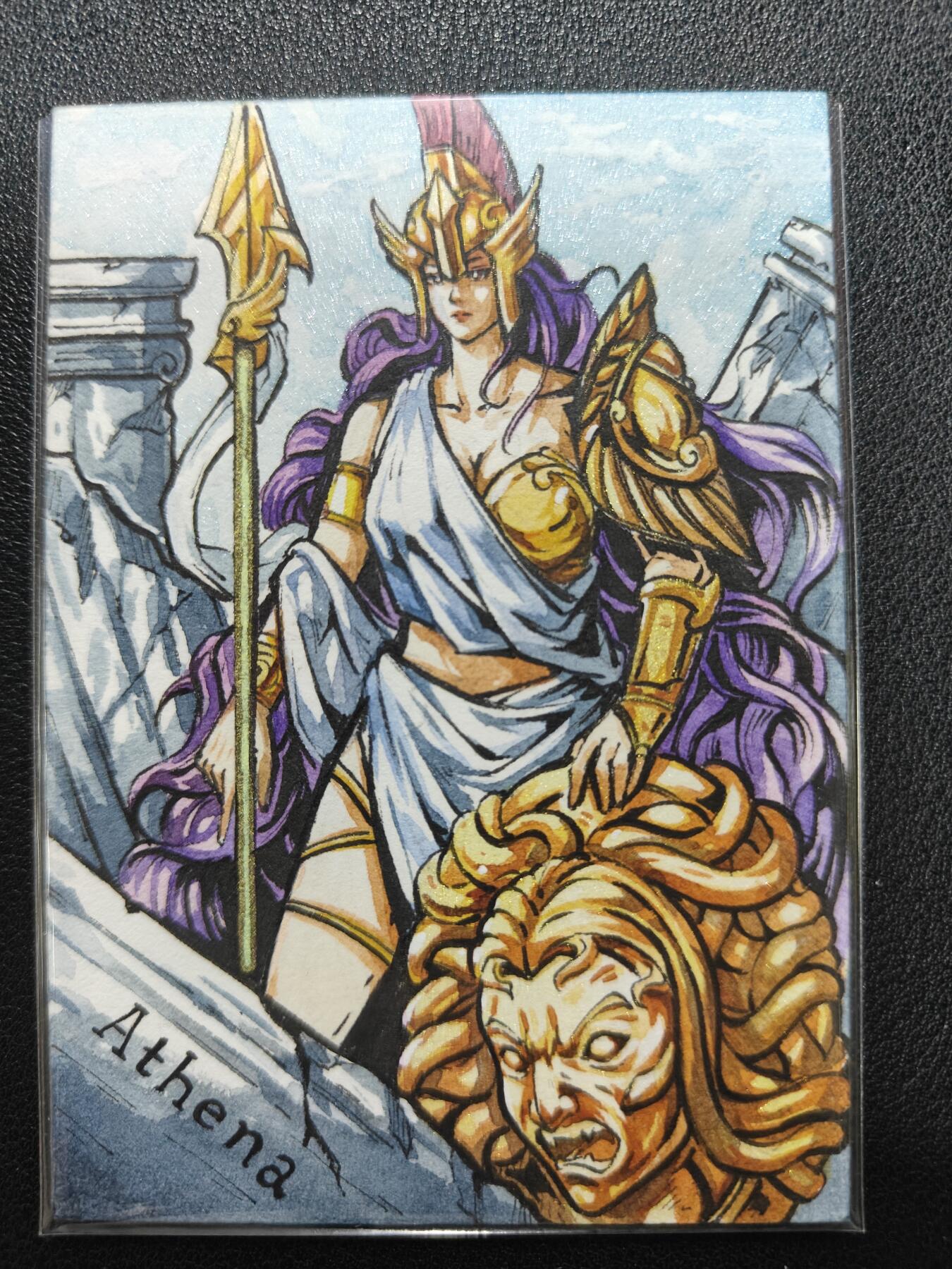 天玑星卡拍第144期《12.1周一截拍》持续收拍收评中 满赠卡需备注 【手绘卡】Rubick 智慧女神 雅典娜 手绘卡