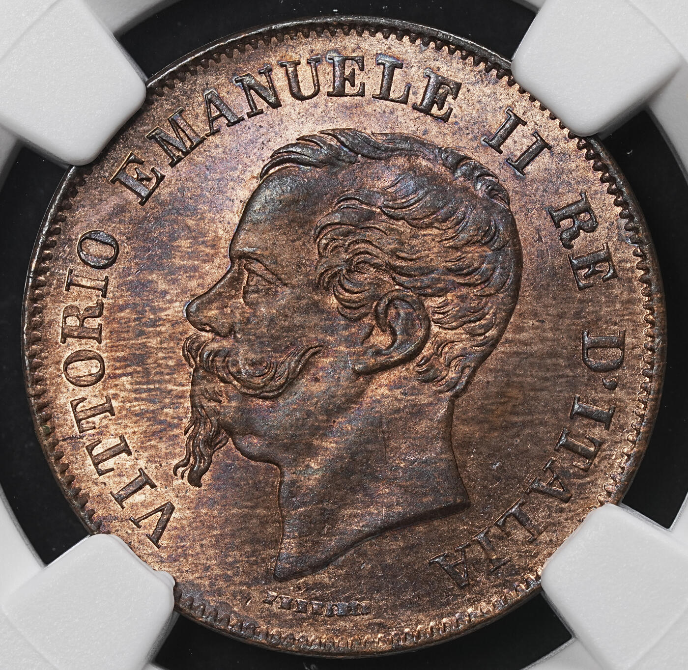 修遠堂世界钱币第九十五期 NGC MS64RB 1861年意大利5分铜币