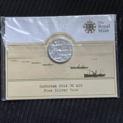 道一币馆币章第一百五十六场 - 原包装 英国2014年一战发生百年20镑精制银币