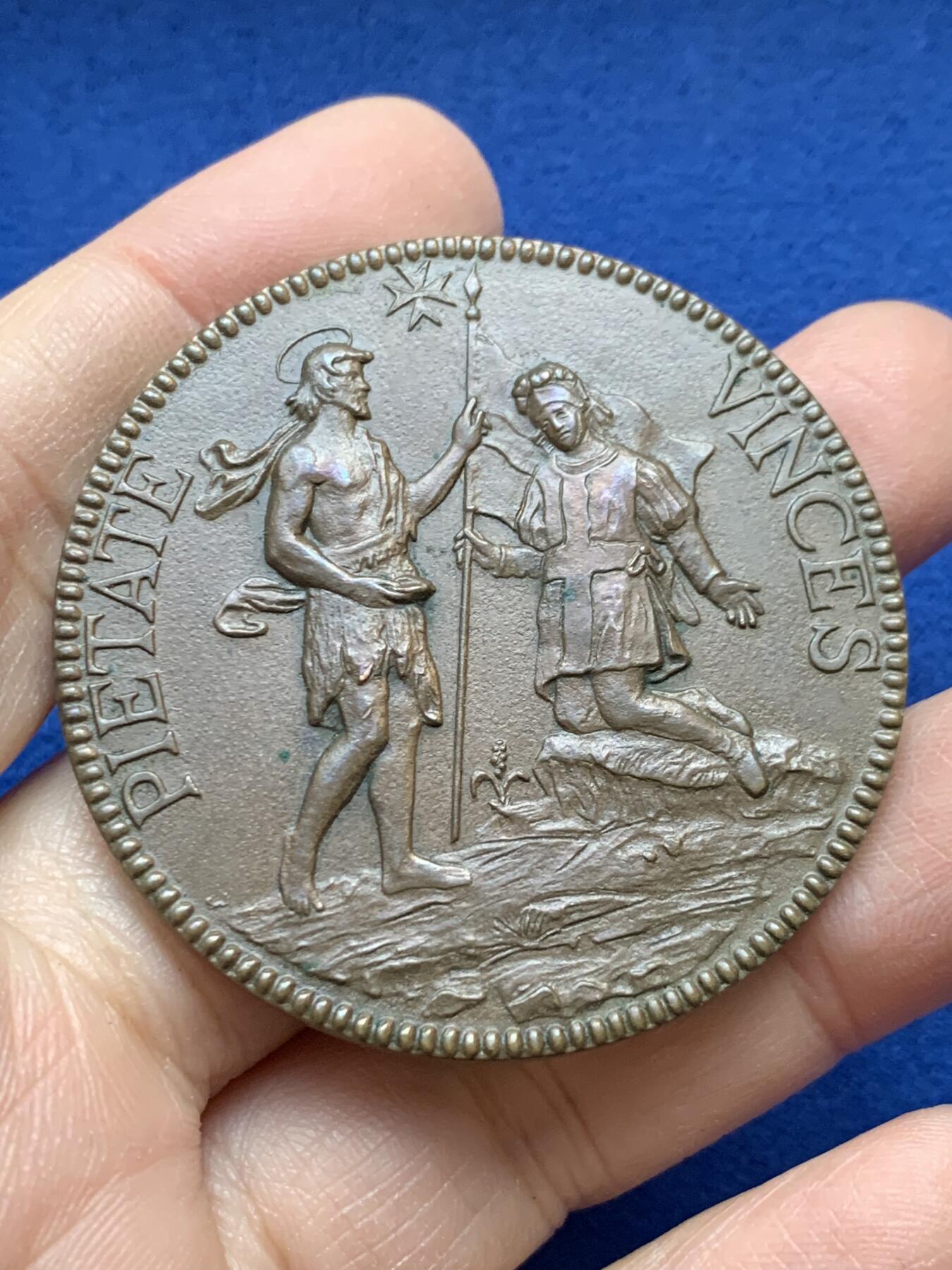 《竞宝斋》第443场 周日，周一，2场连拍 （全场包邮） 意大利马耳他骑士团纪念章 46.8克 49.6mm 版本少见