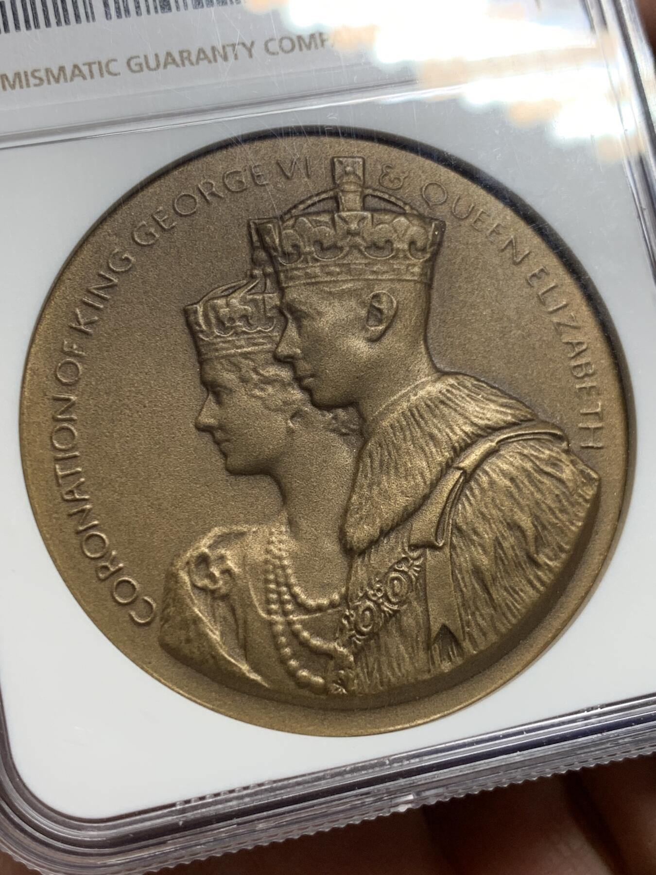 《竞宝斋》第443场 周日，周一，2场连拍 （全场包邮） NGC MS64BN 1937英国国王乔治六世加冕典礼‌纪念铜章