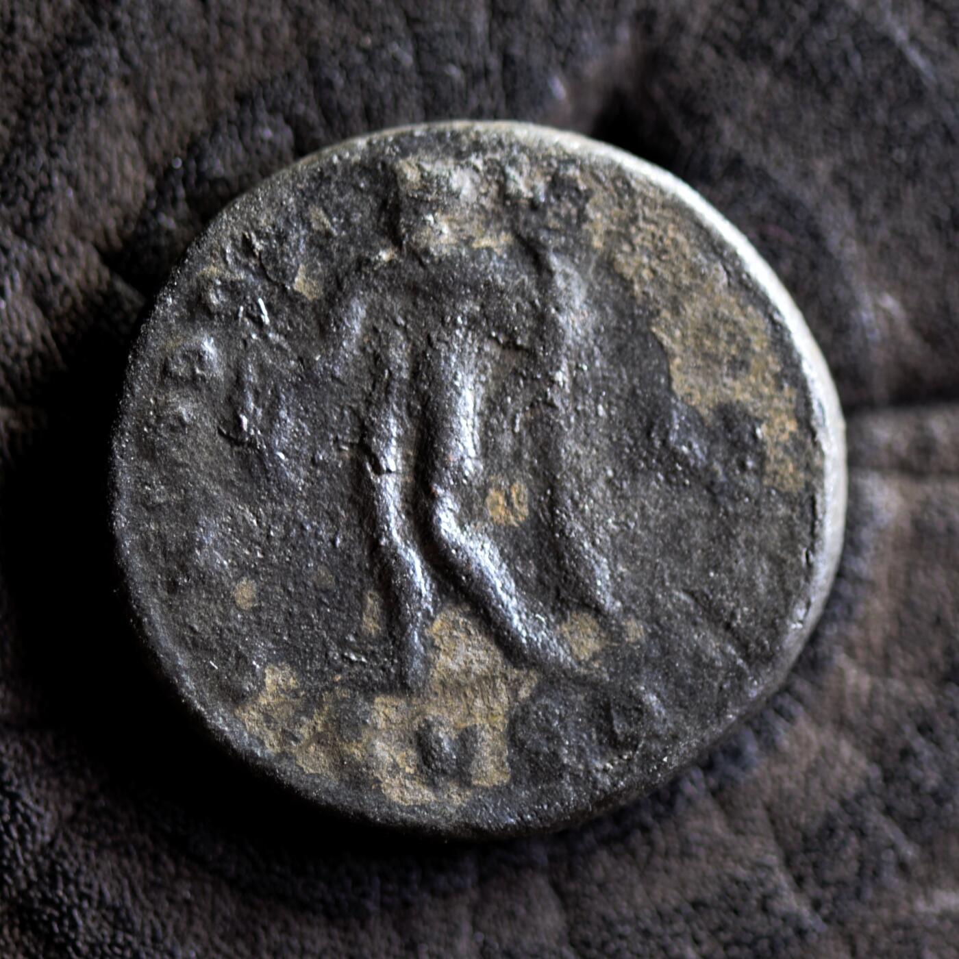 【良泉】【元旦直播场】1月1日晚19.30点开拍！208组西方古代钱币、日本朝鲜花钱 公元307-310年【古罗马】伽列里乌斯“精力之神”洗银富力大铜币，8.95克