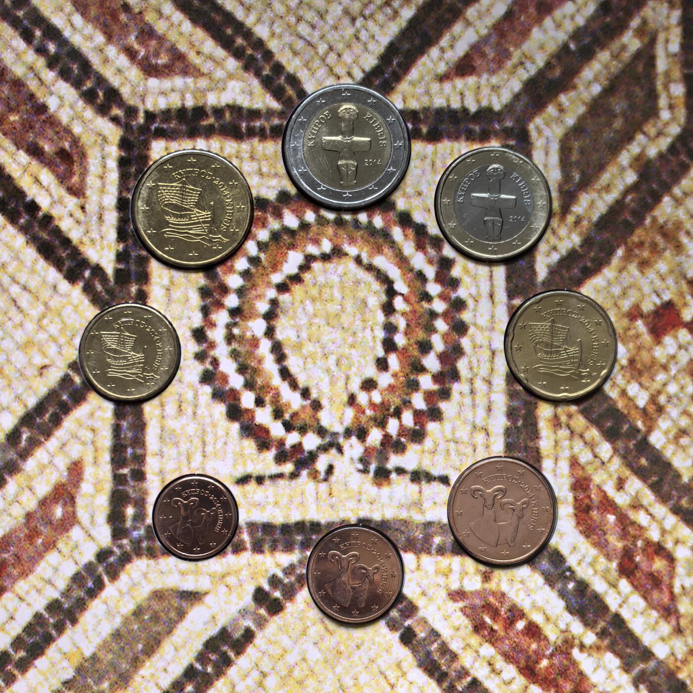 道一币馆币章第一百五十六场 欧洲之星 原包装 塞浦路斯2014年欧元套币八枚