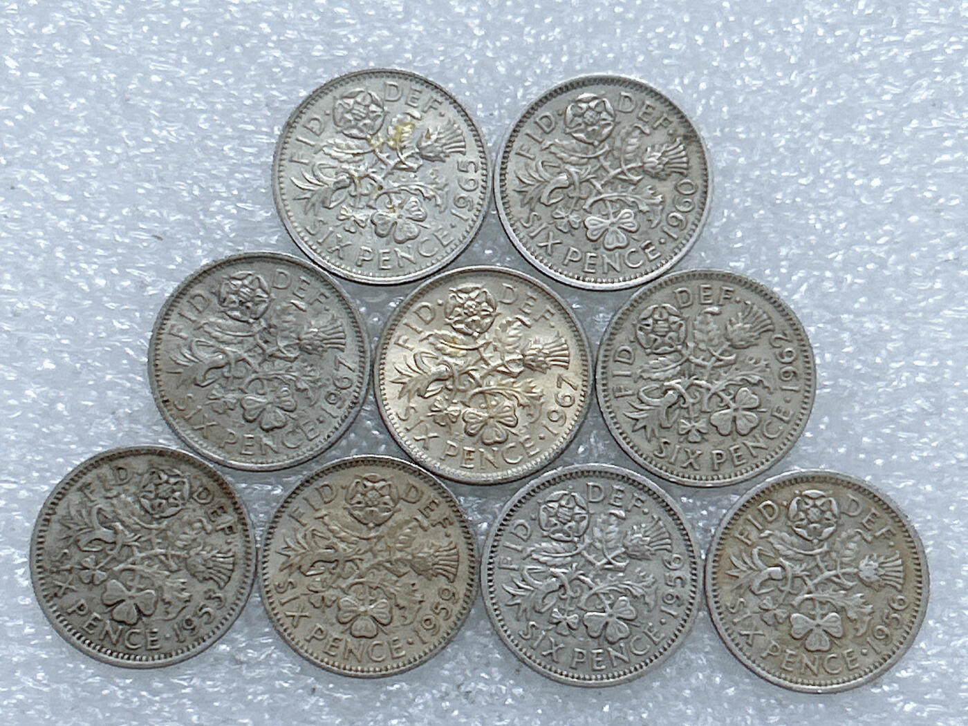 第一海外回流一元起拍收藏 散集专场  第274期 英国6便士硬币 9枚