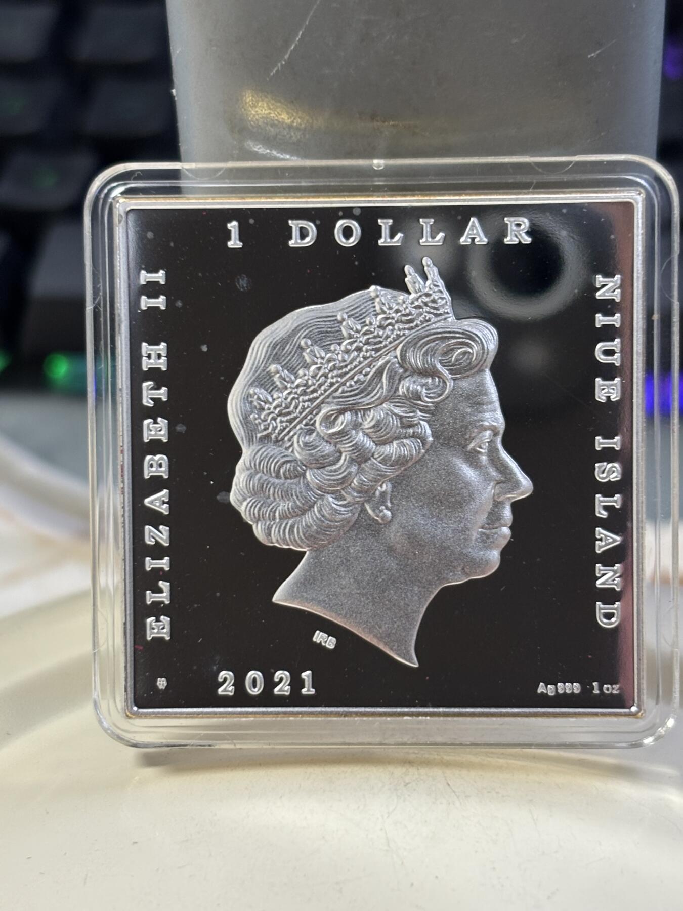 第184期拍卖 纽埃2021年世界名画系列德加《舞蹈课》1盎司银币，999银，发行999枚，有氧化点，