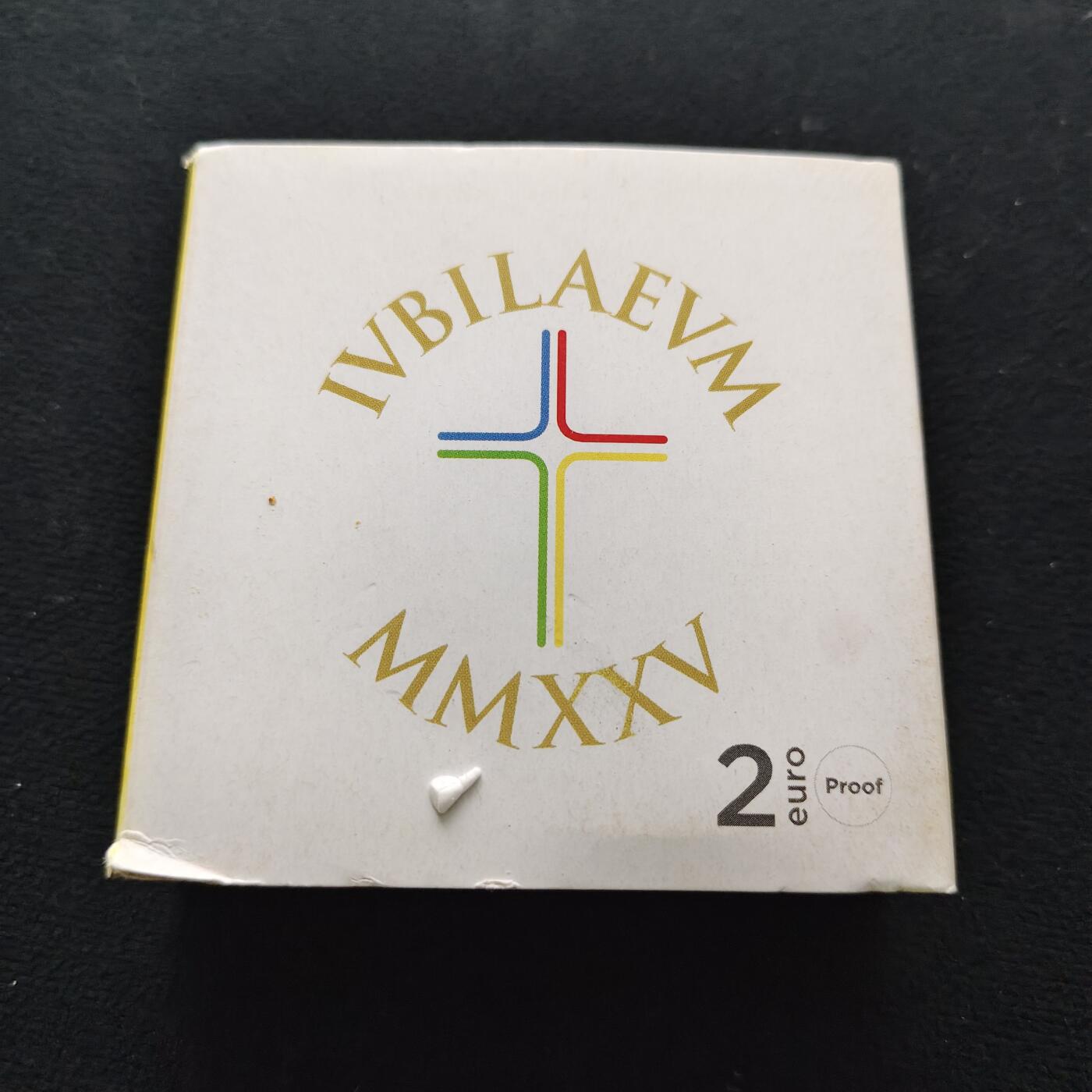 【全场包邮】纯粹捡漏拍483场（免费代拍第20场） 意大利2025年2欧元圣年双色精制纪念币-盒证全