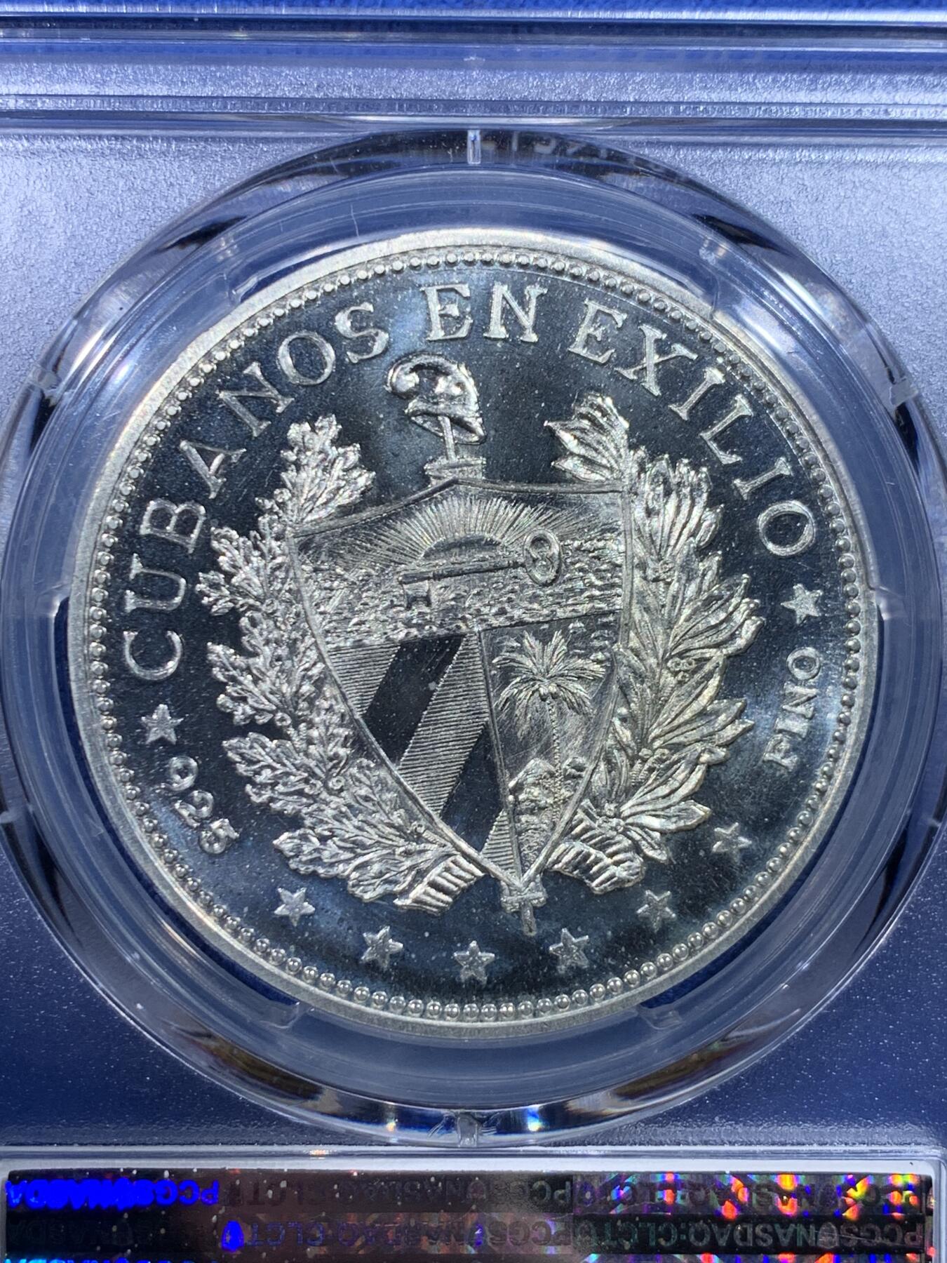 《竞宝斋》第443场 周日，周一，2场连拍 （全场包邮） PCGS PR65CAM 古巴 1965年 精致大银币 经典设计与精致工艺相结合